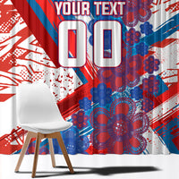 Personalized Paraguay Soccer Window Curtain Lion Football Mascot - Guarani Folk Art - Traditional Harp And Guitar