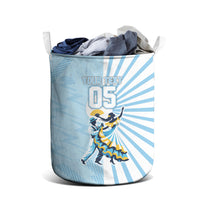 Personalized Uruguay Soccer Laundry Basket Cultural Dance Drums Sun Emblem Dynamic Flag