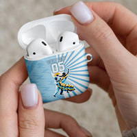 Personalized Uruguay Soccer AirPods Case Cultural Dance Drums Sun Emblem Dynamic Flag