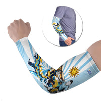 Personalized Uruguay Soccer Arm Sleeves Cultural Dance Drums Sun Emblem Dynamic Flag
