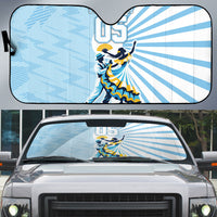 Personalized Uruguay Soccer Auto Sun Shade Cultural Dance Drums Sun Emblem Dynamic Flag