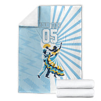 Personalized Uruguay Soccer Blanket Cultural Dance Drums Sun Emblem Dynamic Flag