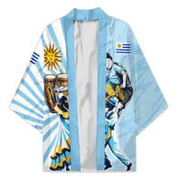 Personalized Uruguay Soccer Kimono Cultural Dance Drums Sun Emblem Dynamic Flag