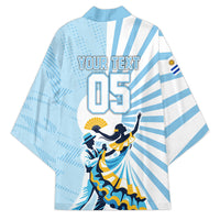 Personalized Uruguay Soccer Kimono Cultural Dance Drums Sun Emblem Dynamic Flag