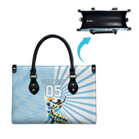 Personalized Uruguay Soccer Leather Bag Cultural Dance Drums Sun Emblem Dynamic Flag