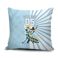 Personalized Uruguay Soccer Pillow Cover Cultural Dance Drums Sun Emblem Dynamic Flag