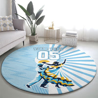 Personalized Uruguay Soccer Round Carpet Cultural Dance Drums Sun Emblem Dynamic Flag
