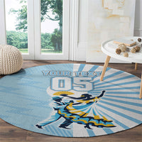 Personalized Uruguay Soccer Round Carpet Cultural Dance Drums Sun Emblem Dynamic Flag