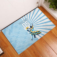 Personalized Uruguay Soccer Rubber Doormat Cultural Dance Drums Sun Emblem Dynamic Flag