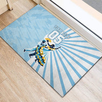 Personalized Uruguay Soccer Rubber Doormat Cultural Dance Drums Sun Emblem Dynamic Flag