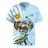 Personalized Uruguay Soccer Rugby Jersey Cultural Dance Drums Sun Emblem Dynamic Flag