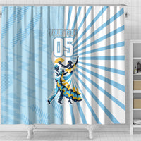 Personalized Uruguay Soccer Shower Curtain Cultural Dance Drums Sun Emblem Dynamic Flag