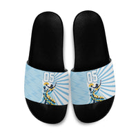 Personalized Uruguay Soccer Slide Sandals Cultural Dance Drums Sun Emblem Dynamic Flag