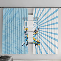 Personalized Uruguay Soccer Window Curtain Cultural Dance Drums Sun Emblem Dynamic Flag