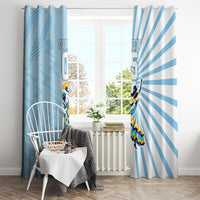 Personalized Uruguay Soccer Window Curtain Cultural Dance Drums Sun Emblem Dynamic Flag