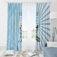 Personalized Uruguay Soccer Window Curtain Cultural Dance Drums Sun Emblem Dynamic Flag
