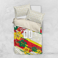 Personalized Ghana Football Bedding Set Soccer Player Kick - Floral Hibiscus