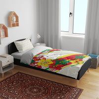 Personalized Ghana Football Bedding Set Soccer Player Kick - Floral Hibiscus