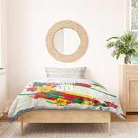 Personalized Ghana Football Bedding Set Soccer Player Kick - Floral Hibiscus