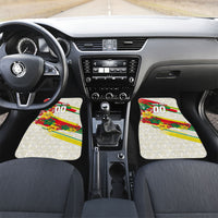Personalized Ghana Football Car Mats Soccer Player Kick - Floral Hibiscus