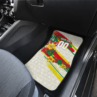 Personalized Ghana Football Car Mats Soccer Player Kick - Floral Hibiscus