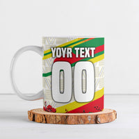 Personalized Ghana Football Ceramic Mug Soccer Player Kick - Floral Hibiscus