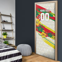 Personalized Ghana Football Door Cover Soccer Player Kick - Floral Hibiscus