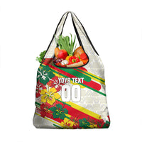 Personalized Ghana Football Grocery Bag Soccer Player Kick - Floral Hibiscus