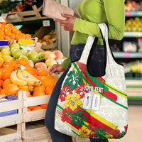 Personalized Ghana Football Grocery Bag Soccer Player Kick - Floral Hibiscus