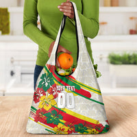 Personalized Ghana Football Grocery Bag Soccer Player Kick - Floral Hibiscus