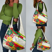 Personalized Ghana Football Grocery Bag Soccer Player Kick - Floral Hibiscus