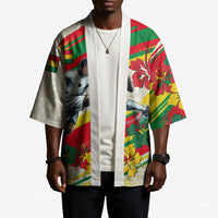 Personalized Ghana Football Kimono Soccer Player Kick - Floral Hibiscus