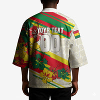 Personalized Ghana Football Kimono Soccer Player Kick - Floral Hibiscus