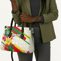 Personalized Ghana Football Leather Bag Soccer Player Kick - Floral Hibiscus
