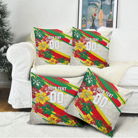 Personalized Ghana Football Pillow Cover Soccer Player Kick - Floral Hibiscus