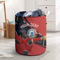 Personalized Panama Football Laundry Basket Los Canaleros Harpy Eagle Mascot - National Flag Colors
