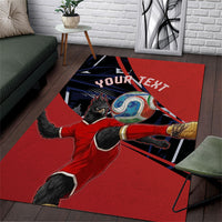 Personalized Panama Football Area Rug Los Canaleros Harpy Eagle Mascot - National Flag Colors