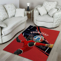 Personalized Panama Football Area Rug Los Canaleros Harpy Eagle Mascot - National Flag Colors