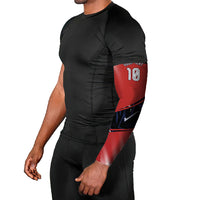 Personalized Panama Football Arm Sleeves Los Canaleros Harpy Eagle Mascot - National Flag Colors