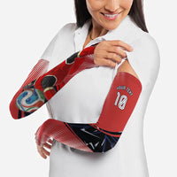 Personalized Panama Football Arm Sleeves Los Canaleros Harpy Eagle Mascot - National Flag Colors