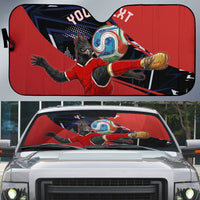 Personalized Panama Football Auto Sun Shade Los Canaleros Harpy Eagle Mascot - National Flag Colors