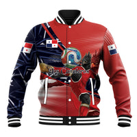 Personalized Panama Football Baseball Jacket Los Canaleros Harpy Eagle Mascot - National Flag Colors