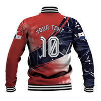 Personalized Panama Football Baseball Jacket Los Canaleros Harpy Eagle Mascot - National Flag Colors