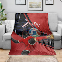 Personalized Panama Football Blanket Los Canaleros Harpy Eagle Mascot - National Flag Colors