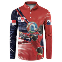 Personalized Panama Football Button Sweatshirt Los Canaleros Harpy Eagle Mascot - National Flag Colors