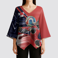 Personalized Panama Football Kimono Sleeve Blouse Los Canaleros Harpy Eagle Mascot - National Flag Colors
