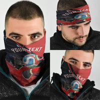 Personalized Panama Football Neck Gaiter Los Canaleros Harpy Eagle Mascot - National Flag Colors