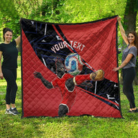 Personalized Panama Football Quilt Los Canaleros Harpy Eagle Mascot - National Flag Colors