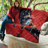 Personalized Panama Football Quilt Los Canaleros Harpy Eagle Mascot - National Flag Colors