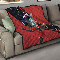 Personalized Panama Football Quilt Los Canaleros Harpy Eagle Mascot - National Flag Colors